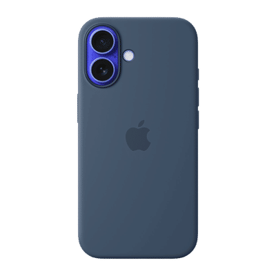 Apple Soft Silicone Back Cover for Apple iPhone 16 (MagSafe Charging Support, Denim)