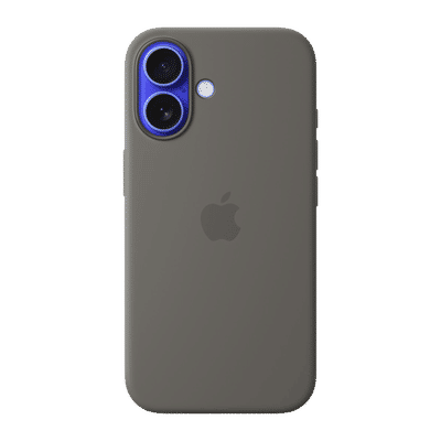 Apple Soft Silicone Back Cover for Apple iPhone 16 (MagSafe Charging Support, Stone Grey)