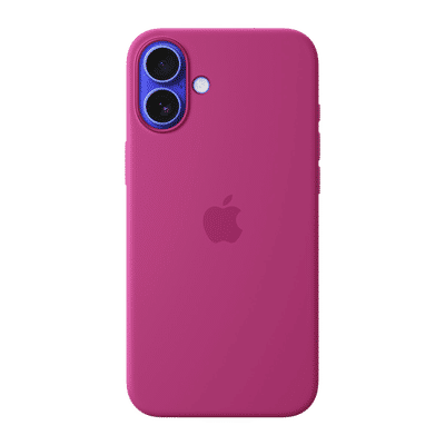 Apple Soft Silicone Back Cover for Apple iPhone 16 Plus (MagSafe Charging Support, Fuchsia)