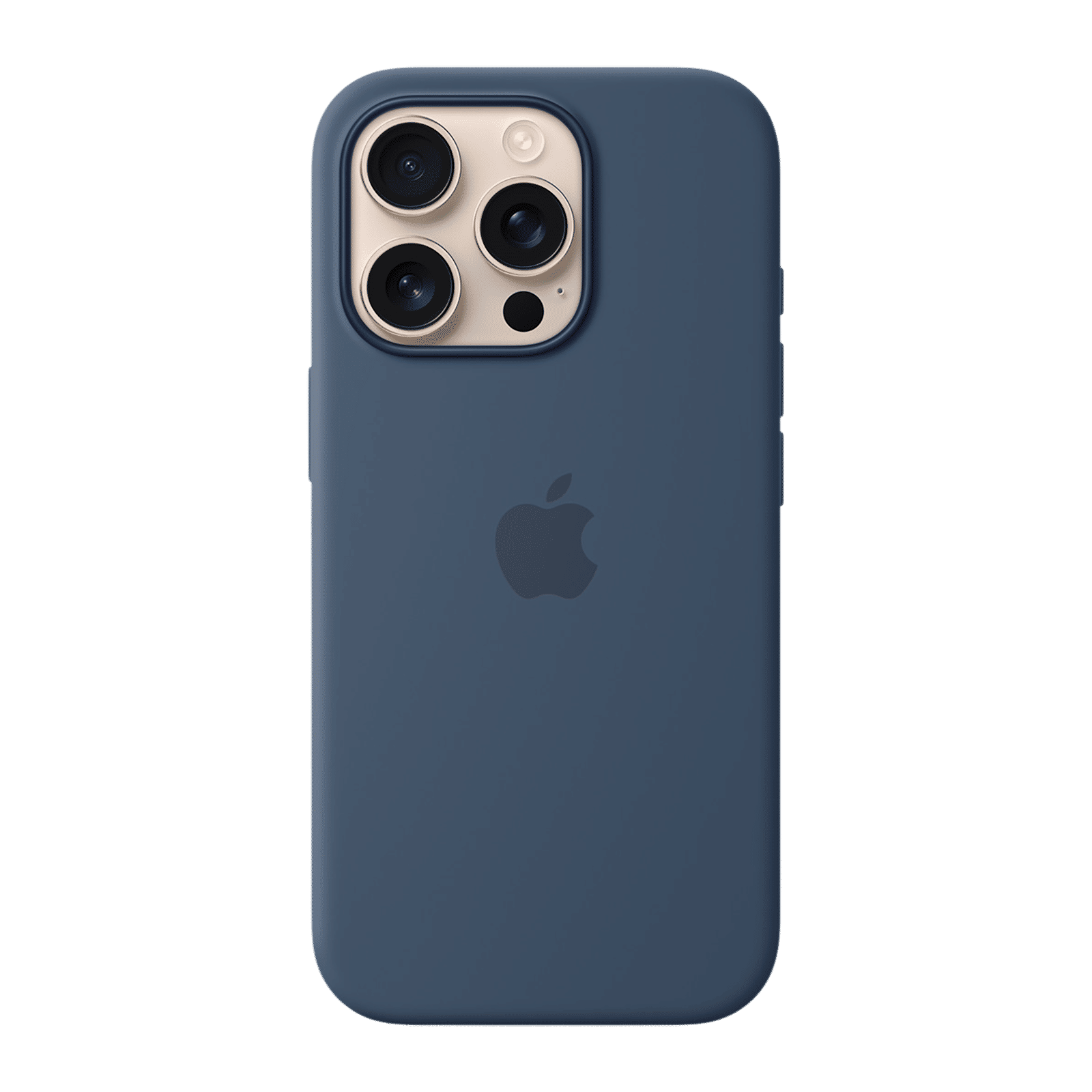 Apple Soft Silicone Back Cover for Apple iPhone 16 Pro (MagSafe Charging Support, Denim)_1