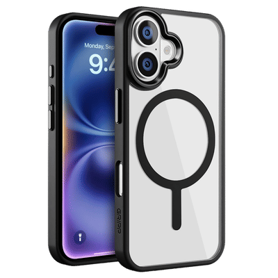 GRIPP Clarion Hard & Soft TPU & Polycarbonate Back Cover for Apple iPhone 16 Plus (MagSafe Compatible, Black)