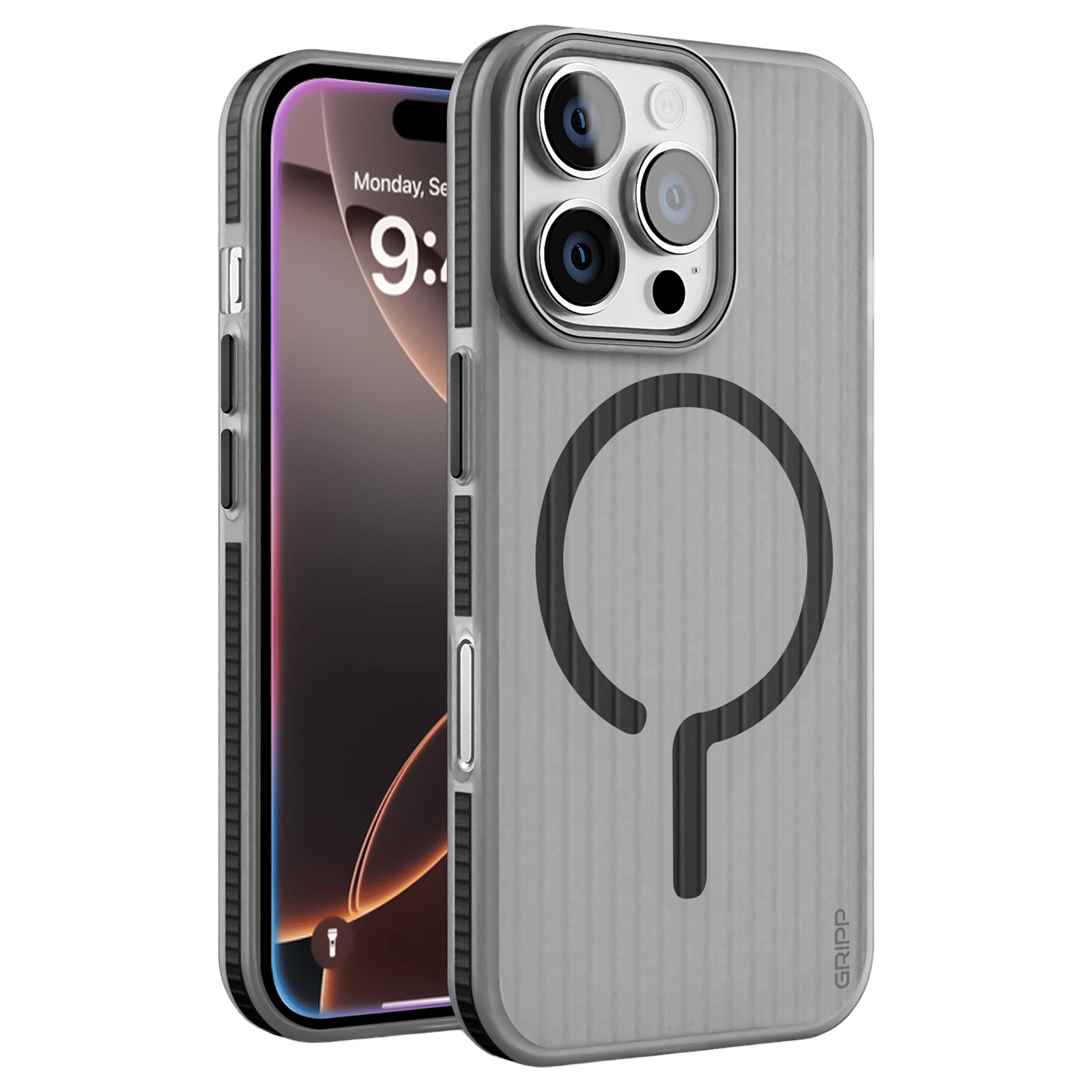 GRIPP Slimfit TPU Back Cover for Apple iPhone 16 Pro Max (MagSafe Compatible, Black)_1
