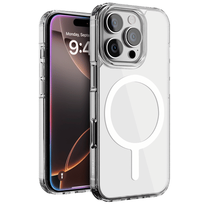 Croma Tempered Glass & TPU Back Cover Combo for Apple iPhone 16 Pro Max (MagSafe Compatible, Transparent)