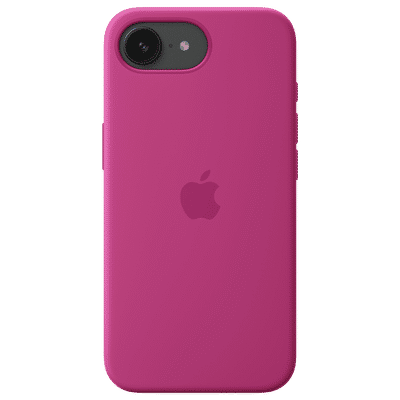 Apple MD3W4ZM/A Soft Silicon Back Cover for iPhone 16e (Soft Microfiber Lining, Fuchsia)