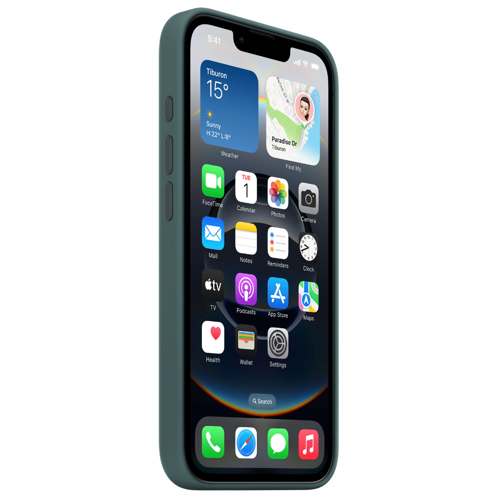 Apple MD3X4ZM/A Soft Silicon Back Cover for iPhone 16e (Soft Microfiber Lining, Lake Green)_2
