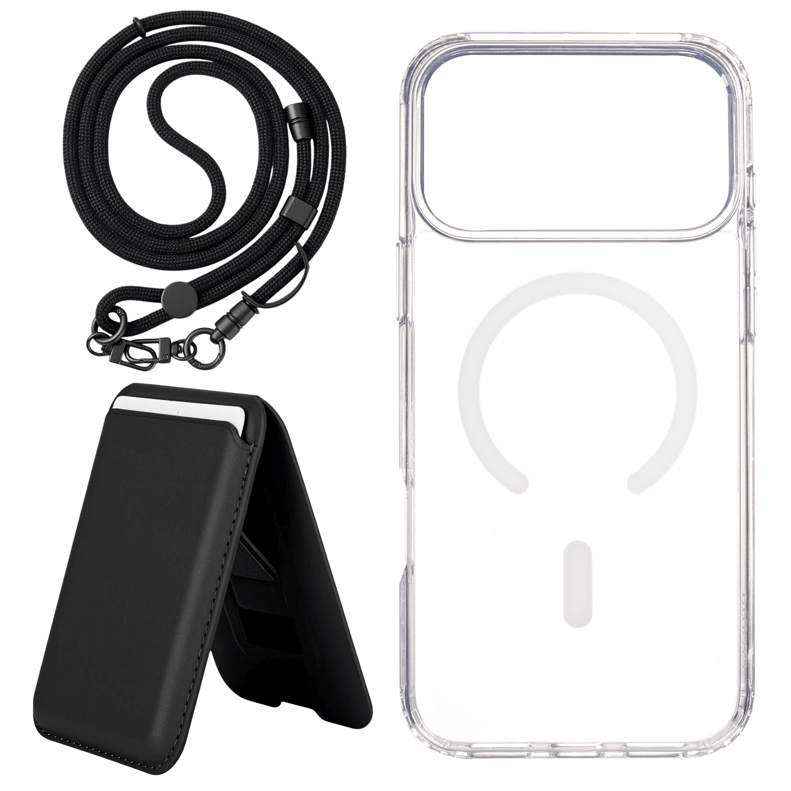Croma TPU Back Cover, Lanyard & Card Holder Combo for Apple iPhone 17 Pro (Magsafe Charging Compatible, Clear) Croma TPU Back Cover, Lanyard & Card Holder Combo for Apple iPhone 17 Pro (Magsafe Charging Compatible, Clear)_1