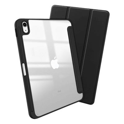 HYPHEN HCK-IPA169058 Polyurethane Leather Folio Case with Tempered Glass Combo for Apple iPad A16 11 (Auto Sleep & Wake, Black)