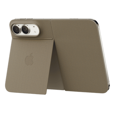 Apple Hard Fabric Back Cover for Apple iPhone Duo (With Kickstand, Taupe)