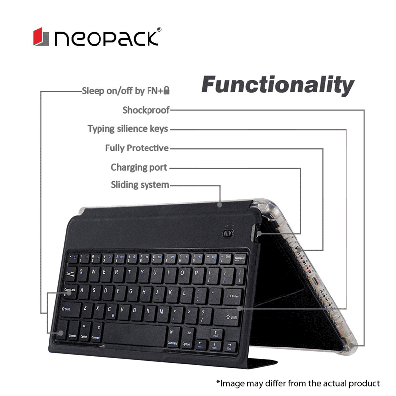 neopack Artificial Leather Folio Case For Apple iPad 10.2 Inch (Shockproof, Black)_6