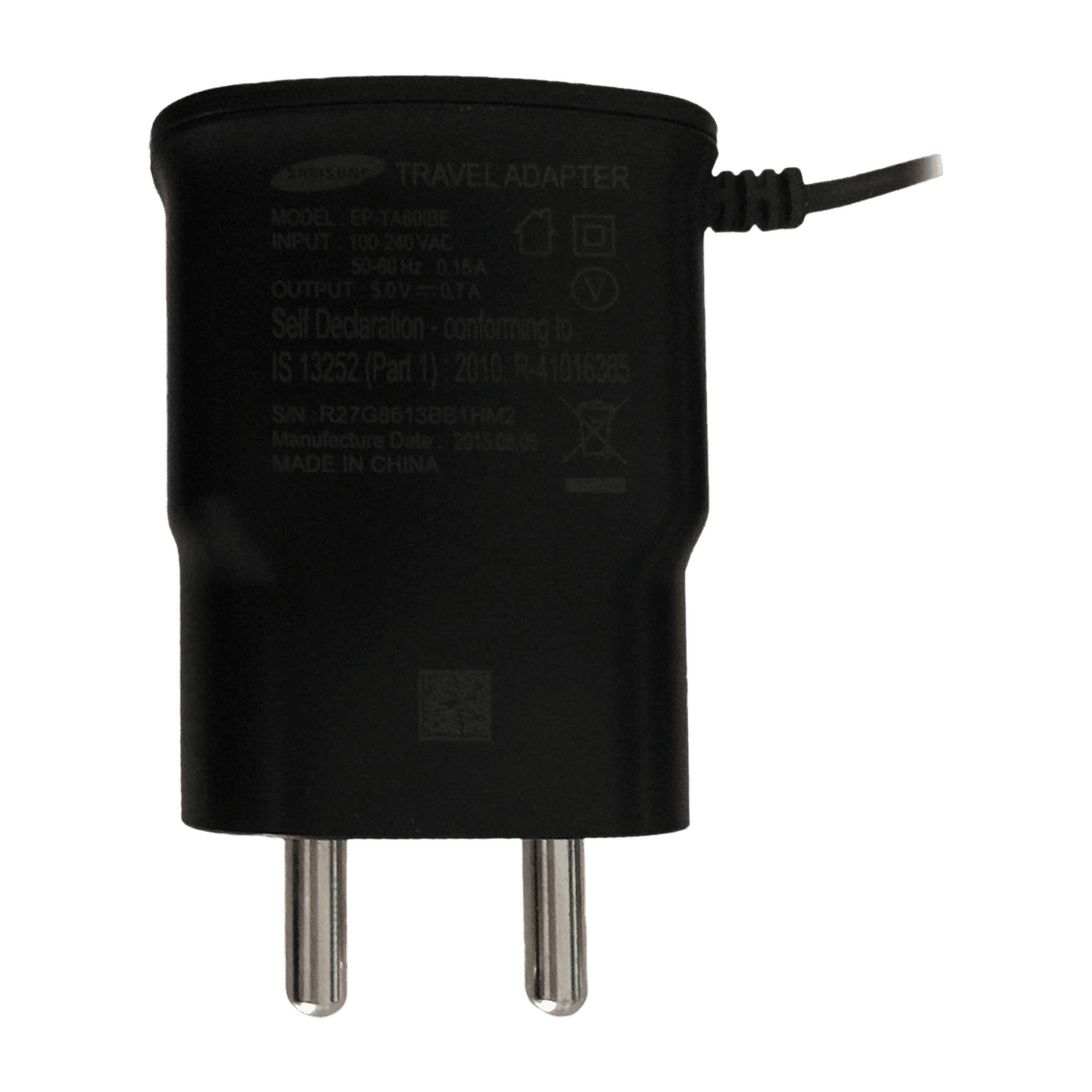 SAMSUNG Wall Charging Adapter with Cable (EP-TA60IBEUGIN, Black) SAMSUNG Wall Charging Adapter with Cable (EP-TA60IBEUGIN, Black)_4