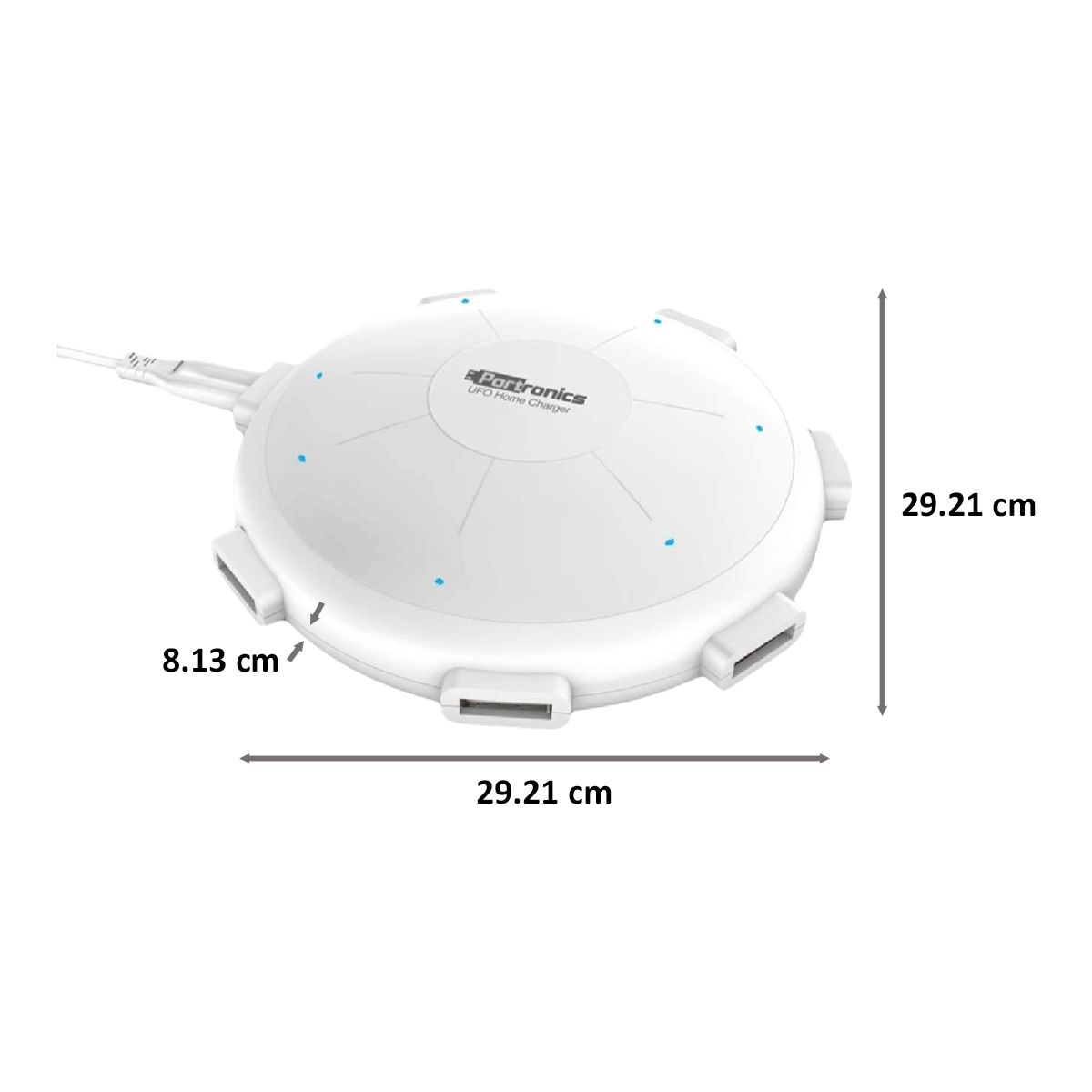 PORTRONICS UFO Micro USB 6-Port Fast Charger (Adapter Only, Short Circuit Protection, White)_3
