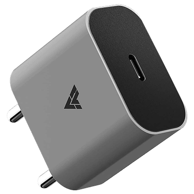 Vaku 20W Type C Fast Charger (Adapter Only, Comprehensive Protection, Grey)