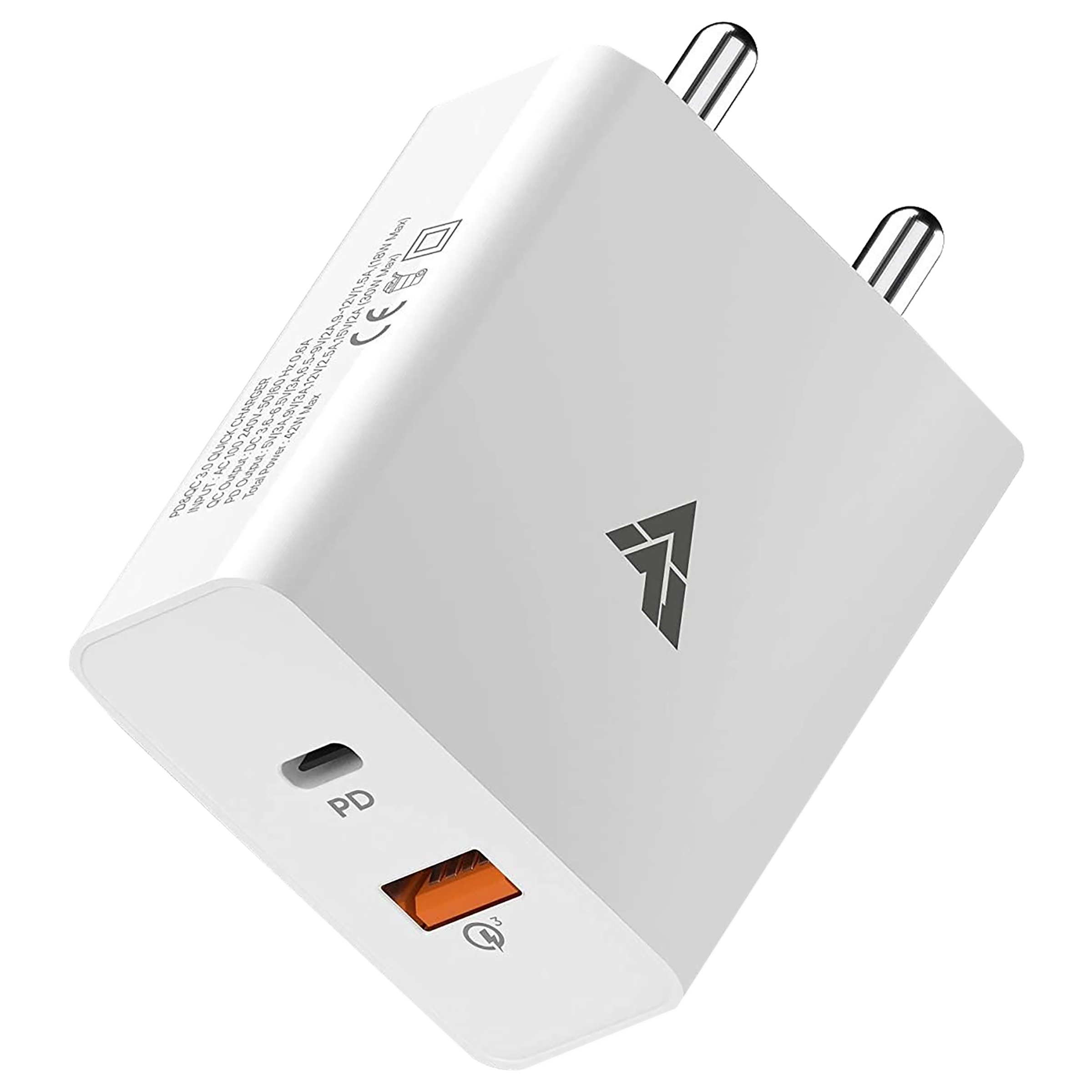 Vaku 20W Type A & Type C 2-Port Fast Charger (Adapter Only, Multiple Safety Chips, White)_1