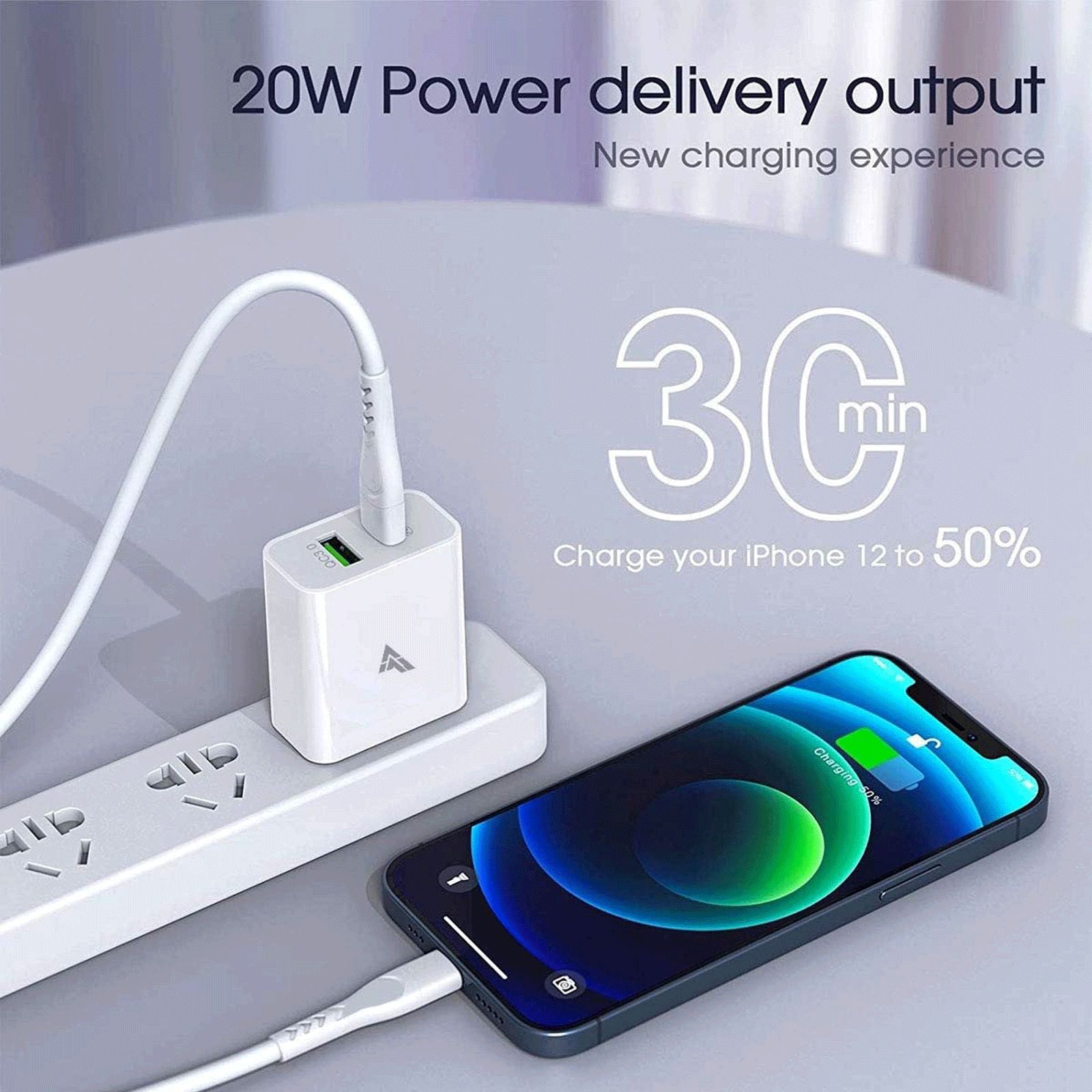 Vaku 20W Type A & Type C 2-Port Fast Charger (Adapter Only, Multiple Safety Chips, White)_5