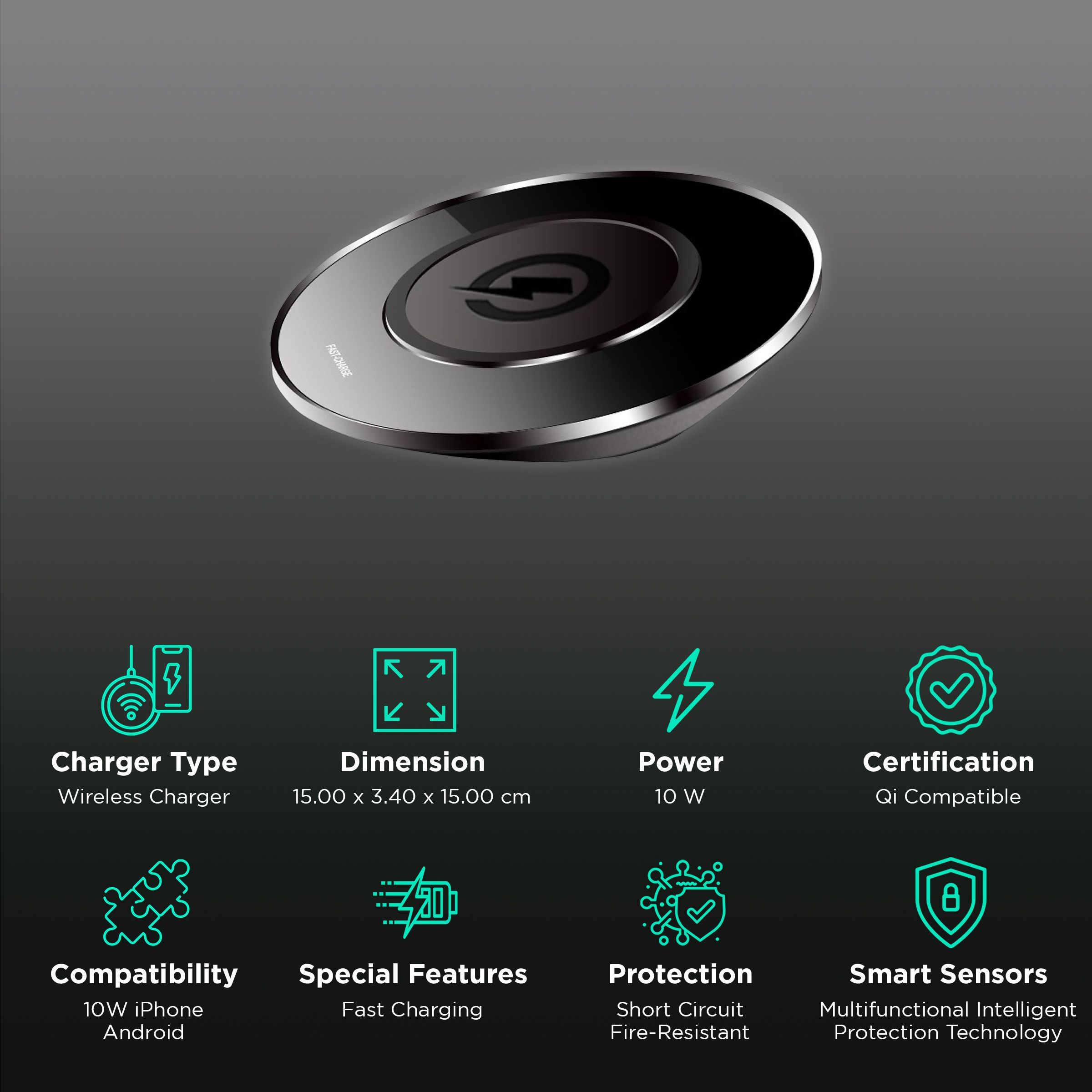 Soopii 10W Wireless Charger for iPhone 11, 11 Pro, 11 Pro Max, XS Max, XS, XR, X, 8, 8 Plus/SAMSUNG Note 10, 10 Plus, S10, S10 Plus, S10E, Note 9, S9, S8, Note 8/Google Pixel 3, 3XL, 4XL (Qi Compatible, Black) Soopii 10W Wireless Charger for iPhone 11, 11 Pro, 11 Pro Max, XS Max, XS, XR, X, 8, 8 Plus/SAMSUNG Note 10, 10 Plus, S10, S10 Plus, S10E, Note 9, S9, S8, Note 8/Google Pixel 3, 3XL, 4XL (Qi Compatible, Black)_2