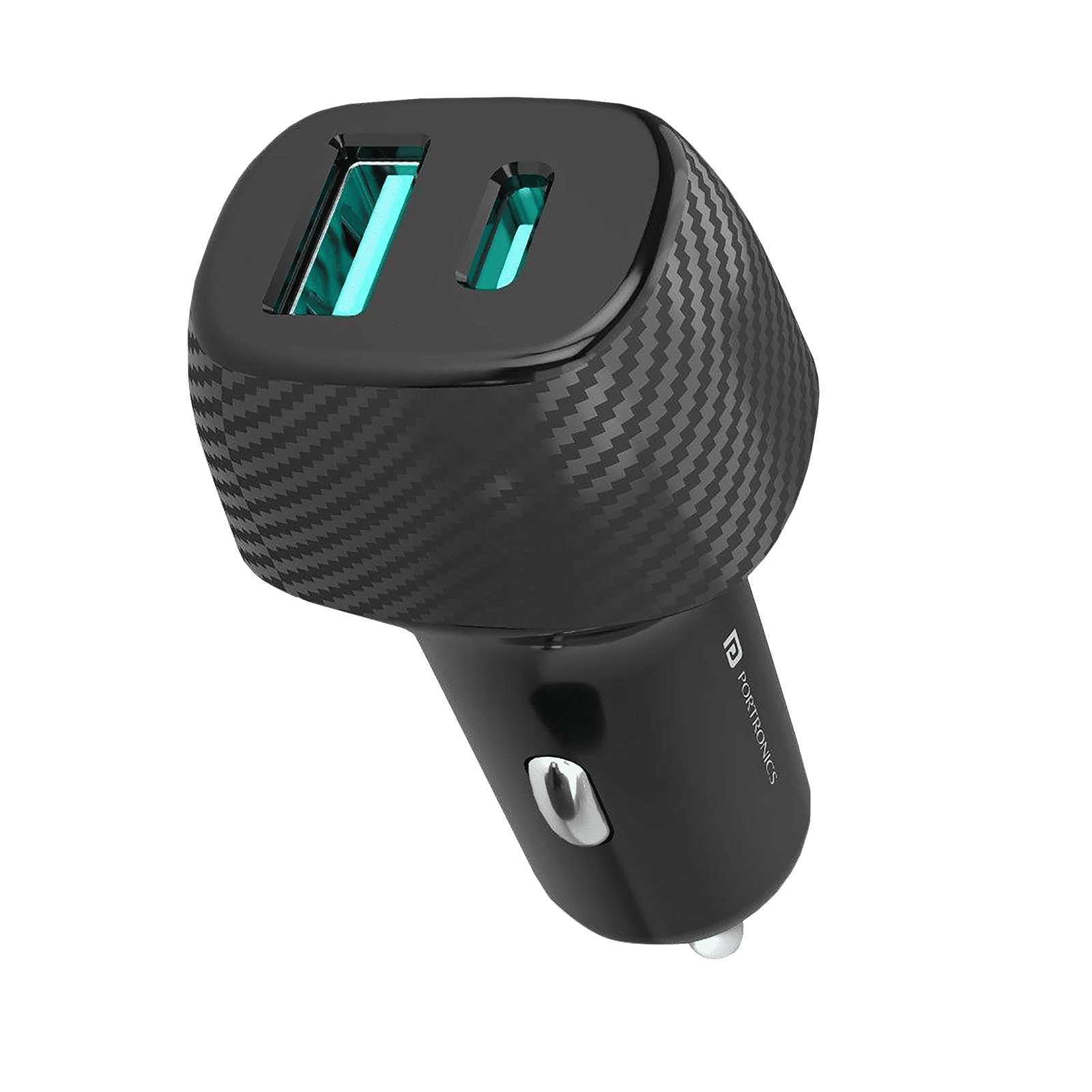 Portronics Power 6 36W Type A & Type C 2-Port Fast Car Charger (Adapter Only, In-Built Smart Protection, Black)_1