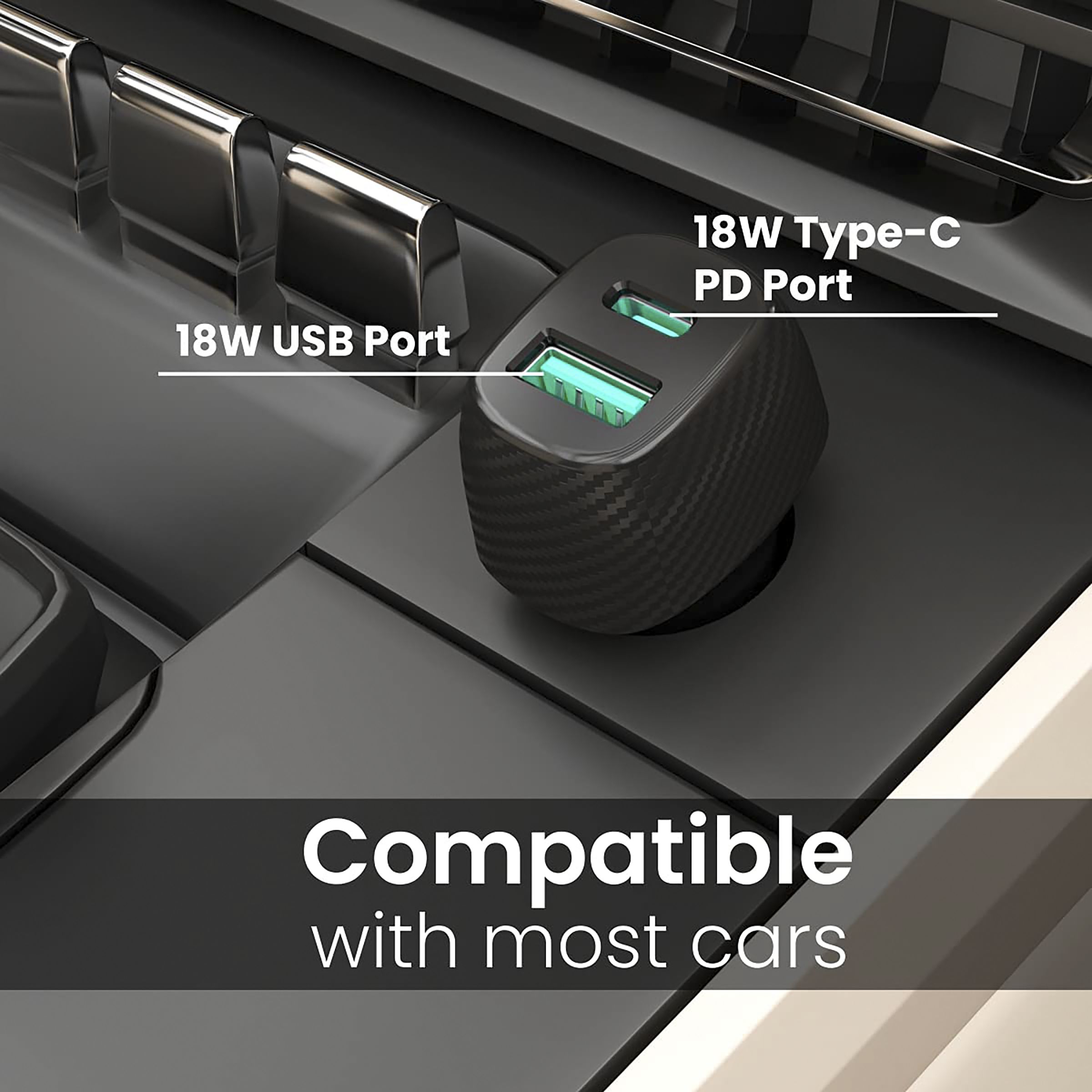 Portronics Power 6 36W Type A & Type C 2-Port Fast Car Charger (Adapter Only, In-Built Smart Protection, Black)_7