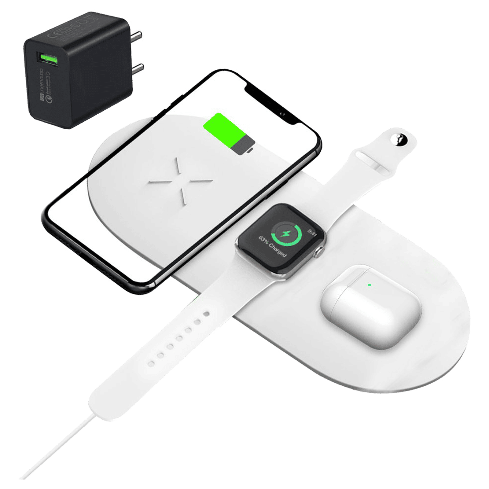 Charging Station Apple Iphone Charging Mat Charging Pad Wireless Iphone Apple Watch Charger 3-in-1 MagSafe Wireless  Charger For Apple Devices