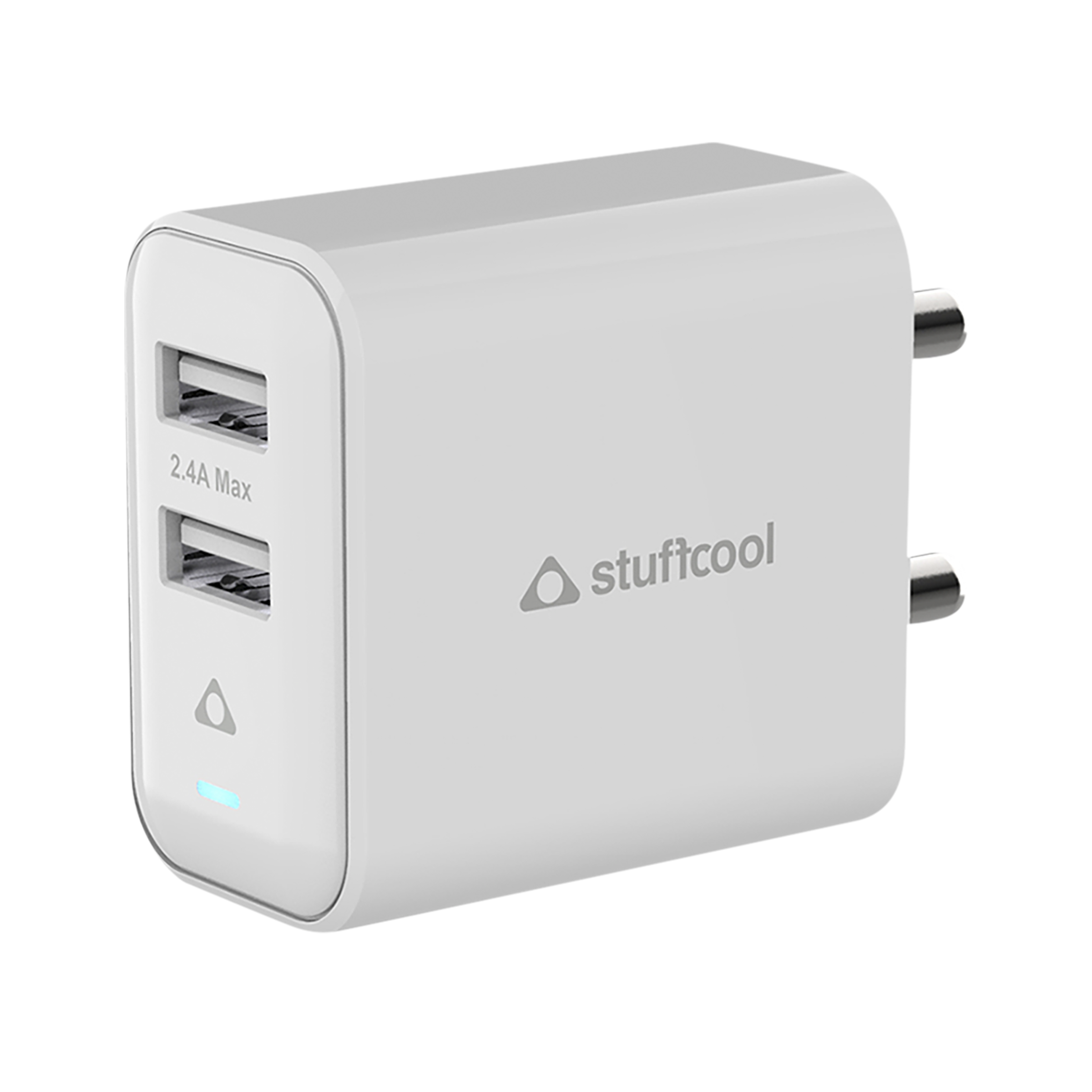 Stuffcool Flow 12W Type A 2-Port Charger (Adapter Only, Over Temperature Protection, White)_1