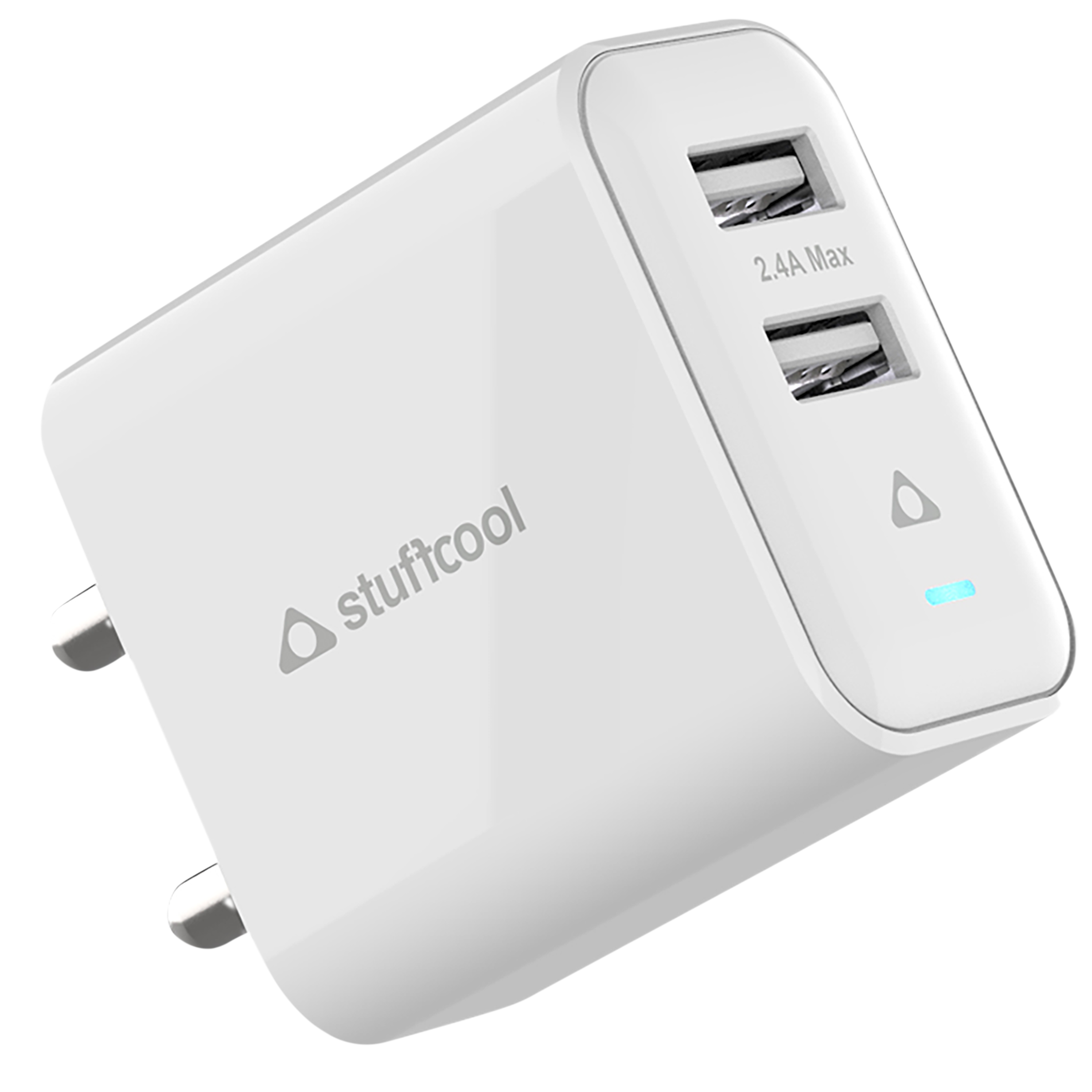 Stuffcool Flow 12W Type A 2-Port Charger (Adapter Only, Over Temperature Protection, White)_3