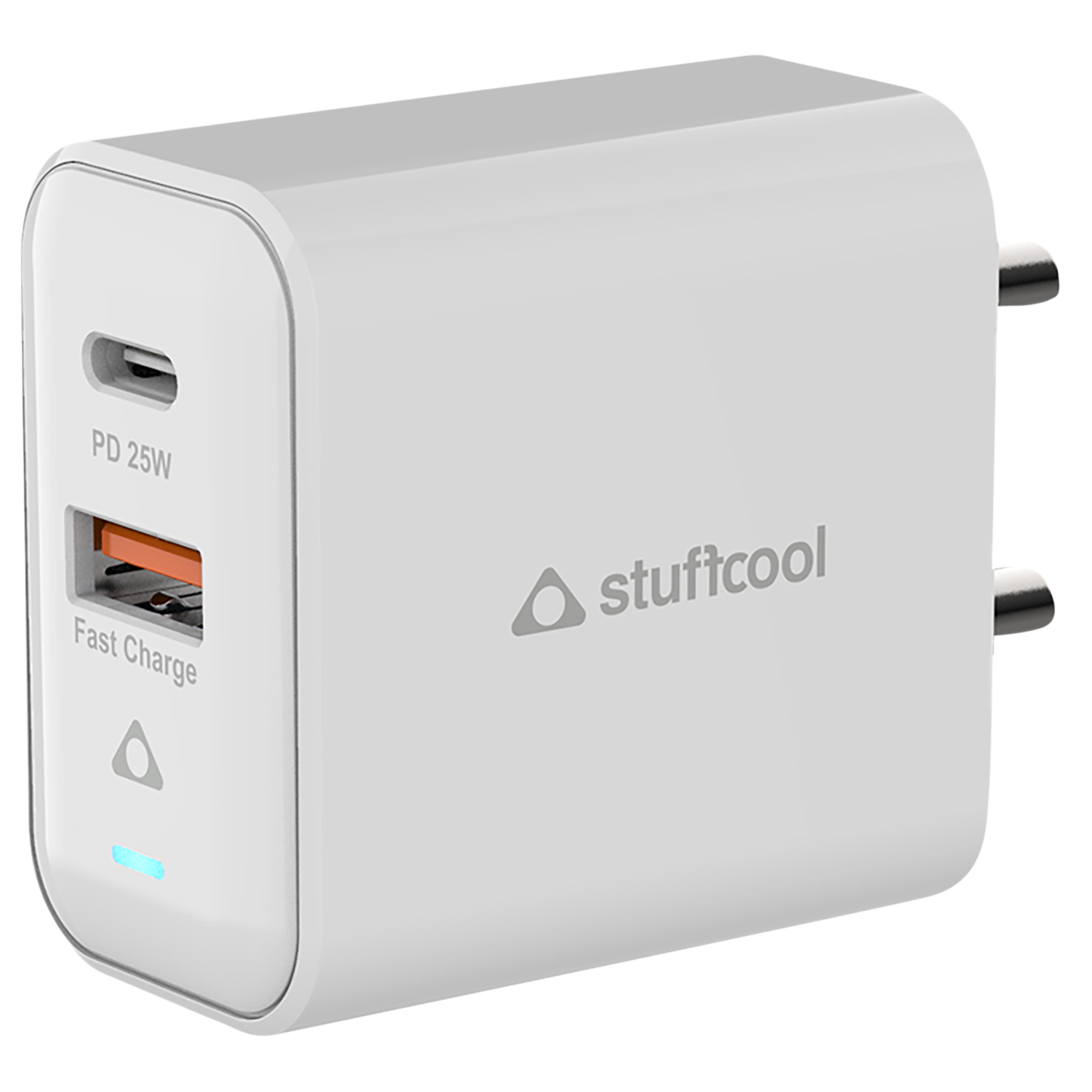 Stuffcool Flow 25W Type A & Type C 2-Port Fast Charger (Adapter Only, BIS Approved, White) Stuffcool Flow 25W Type A & Type C 2-Port Fast Charger (Adapter Only, BIS Approved, White)_1