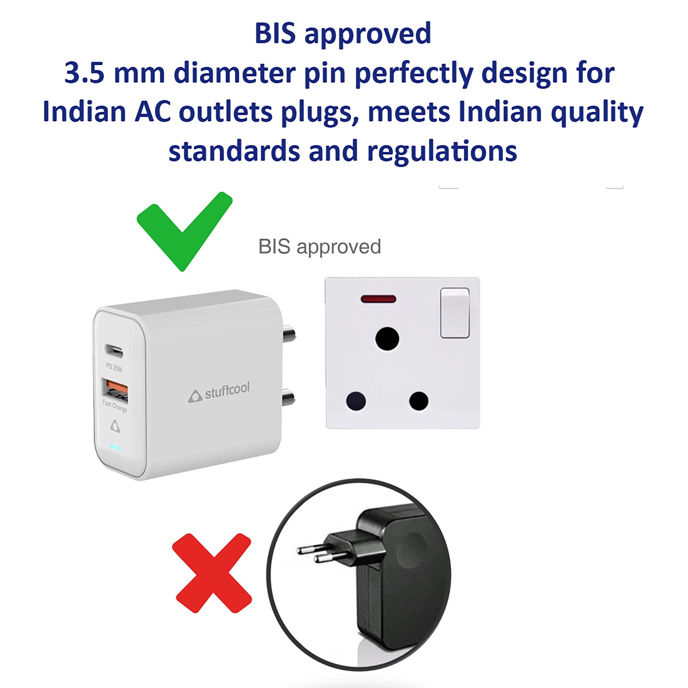 Stuffcool Flow 25W Type A & Type C 2-Port Fast Charger (Adapter Only, BIS Approved, White) Stuffcool Flow 25W Type A & Type C 2-Port Fast Charger (Adapter Only, BIS Approved, White)_6
