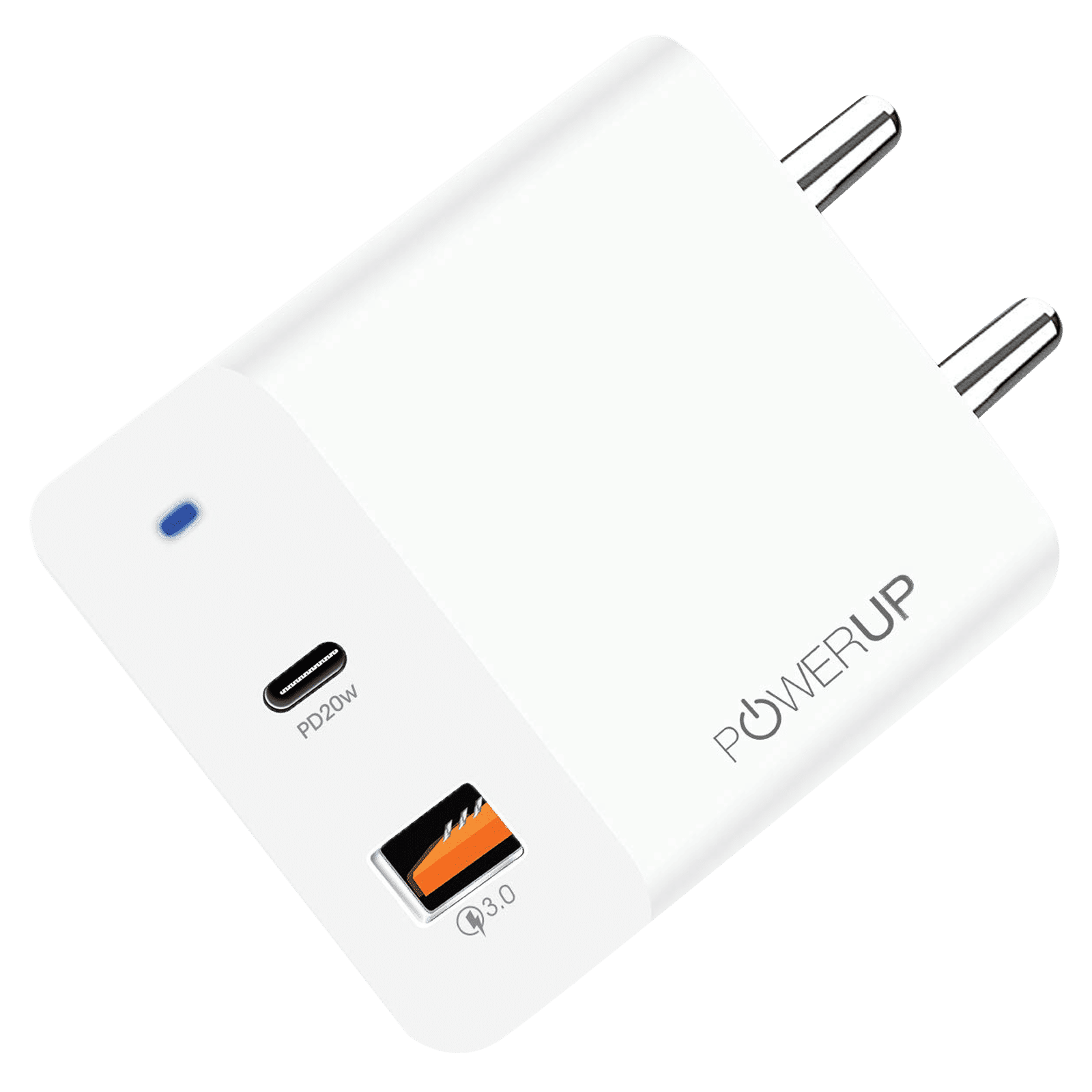 POWERUP 20W Type A & Type C 2-Port Fast Charger (Adapter Only, Multiple Safety Protection, White) POWERUP 20W Type A & Type C 2-Port Fast Charger (Adapter Only, Multiple Safety Protection, White)_1