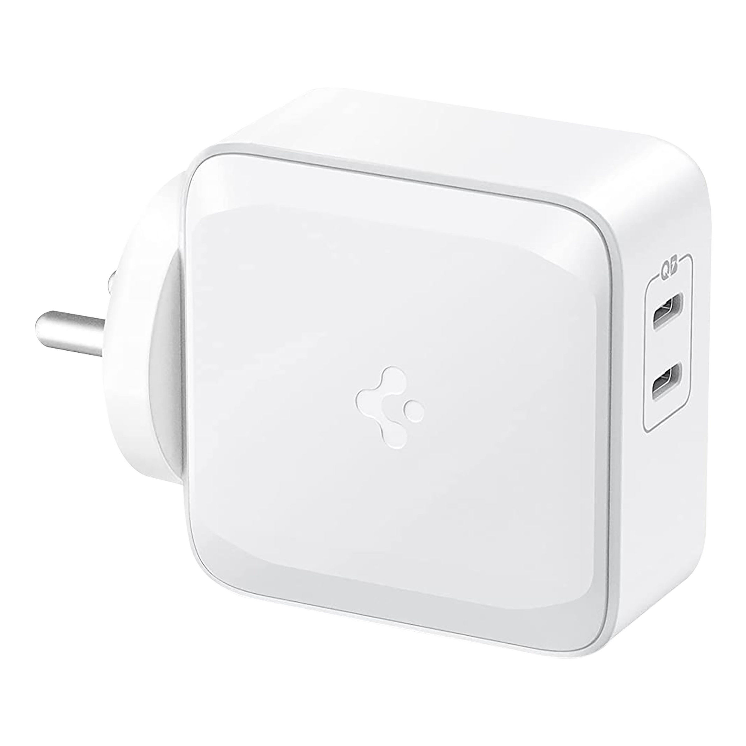 Spigen PE2007 70W Type C 2-Port Fast Charger (Adapter Only, Intelligent Qualcomm QC 3.0 Chip, White)_1