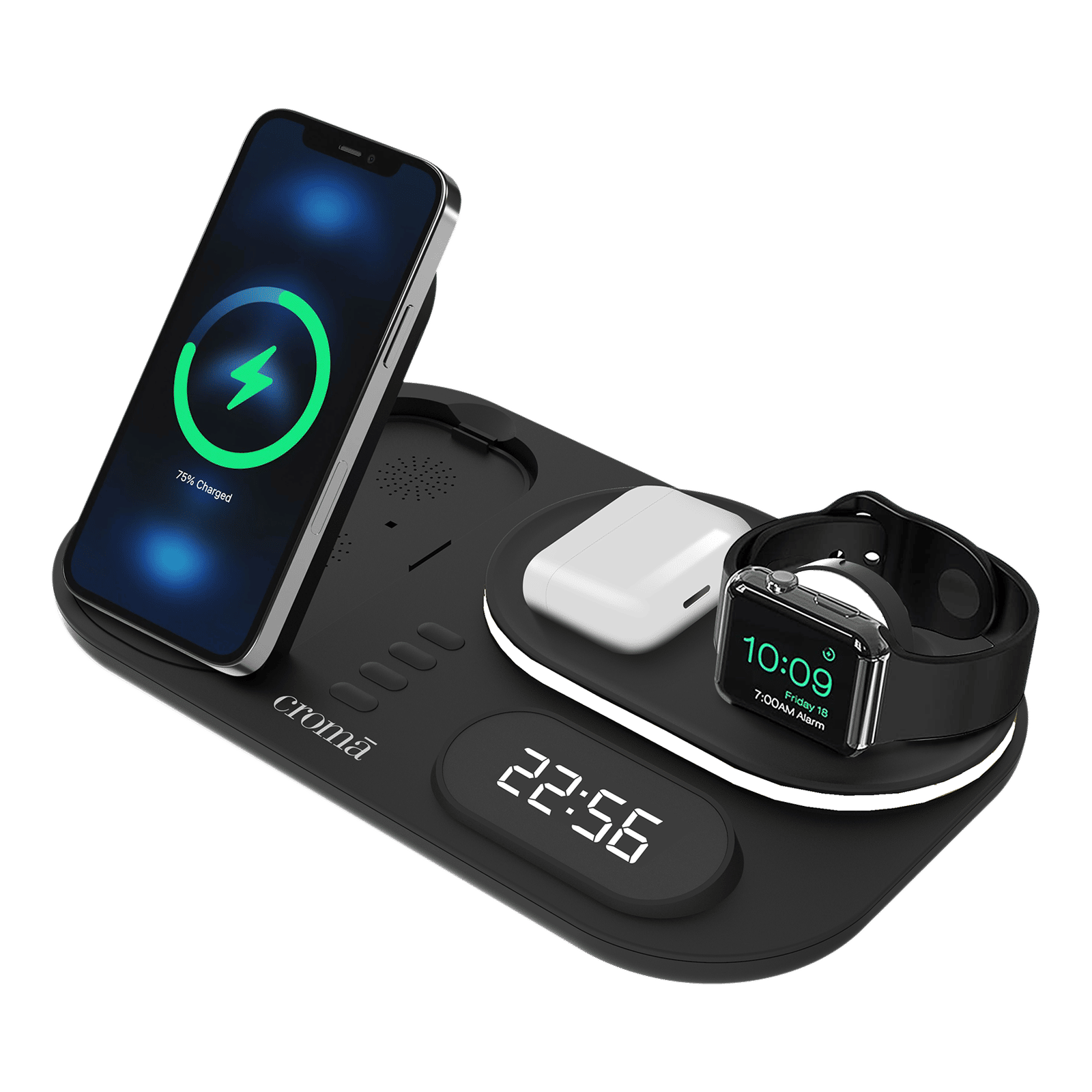 Croma 15W 4-in-1 Wireless Charger for iPhone 14, 14 Pro, 15, 15 Pro iWatch 4, 5, 6, 7, 8 & AirPods 2, Pro, 3 (Multi-Layer Protection, Black) Croma 15W 4-in-1 Wireless Charger for iPhone 14, 14 Pro, 15, 15 Pro iWatch 4, 5, 6, 7, 8 & AirPods 2, Pro, 3 (Multi-Layer Protection, Black)_3
