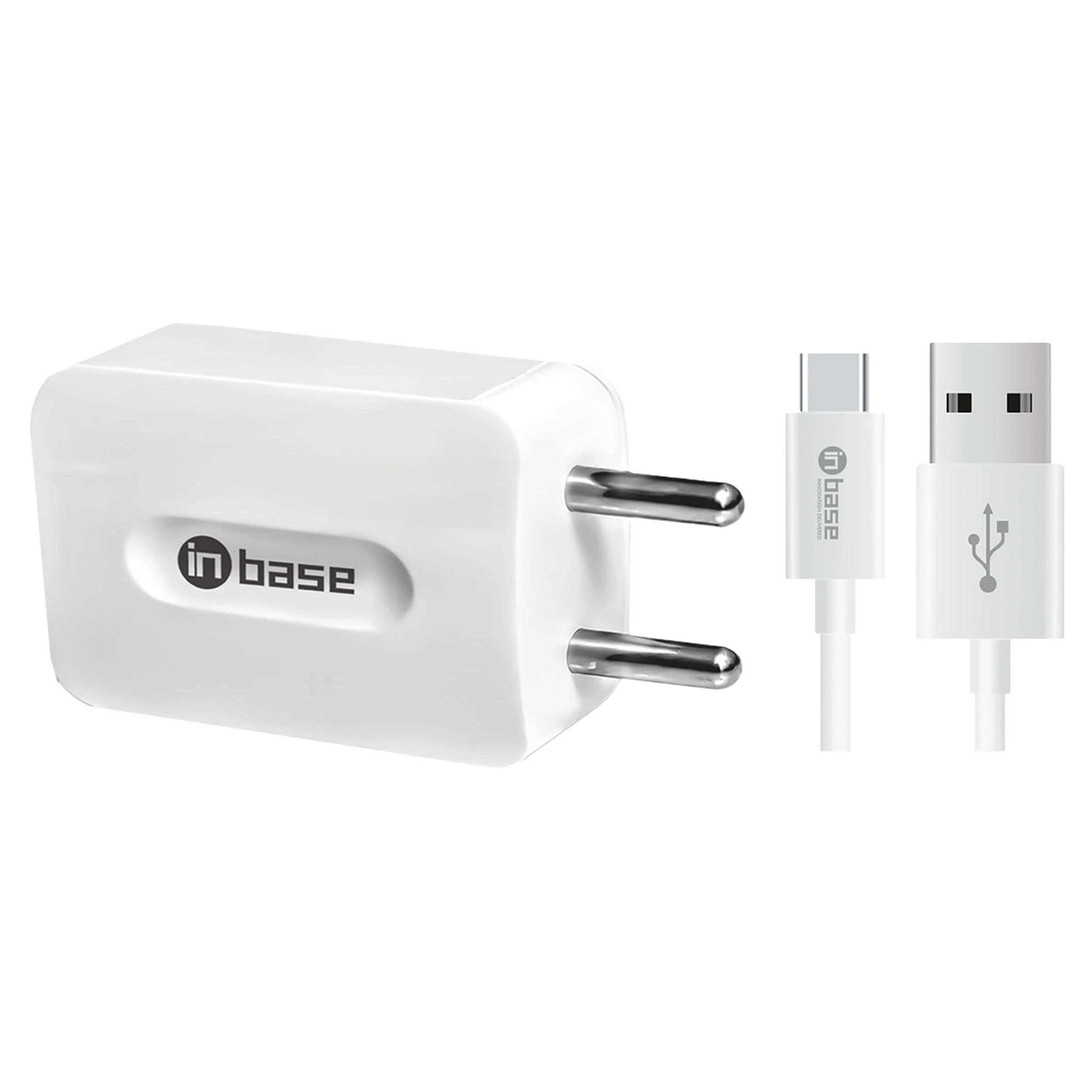 Inbase Type A 2-Port Fast Charger (Type A to Type C Cable, Multiple Protection, White)_1