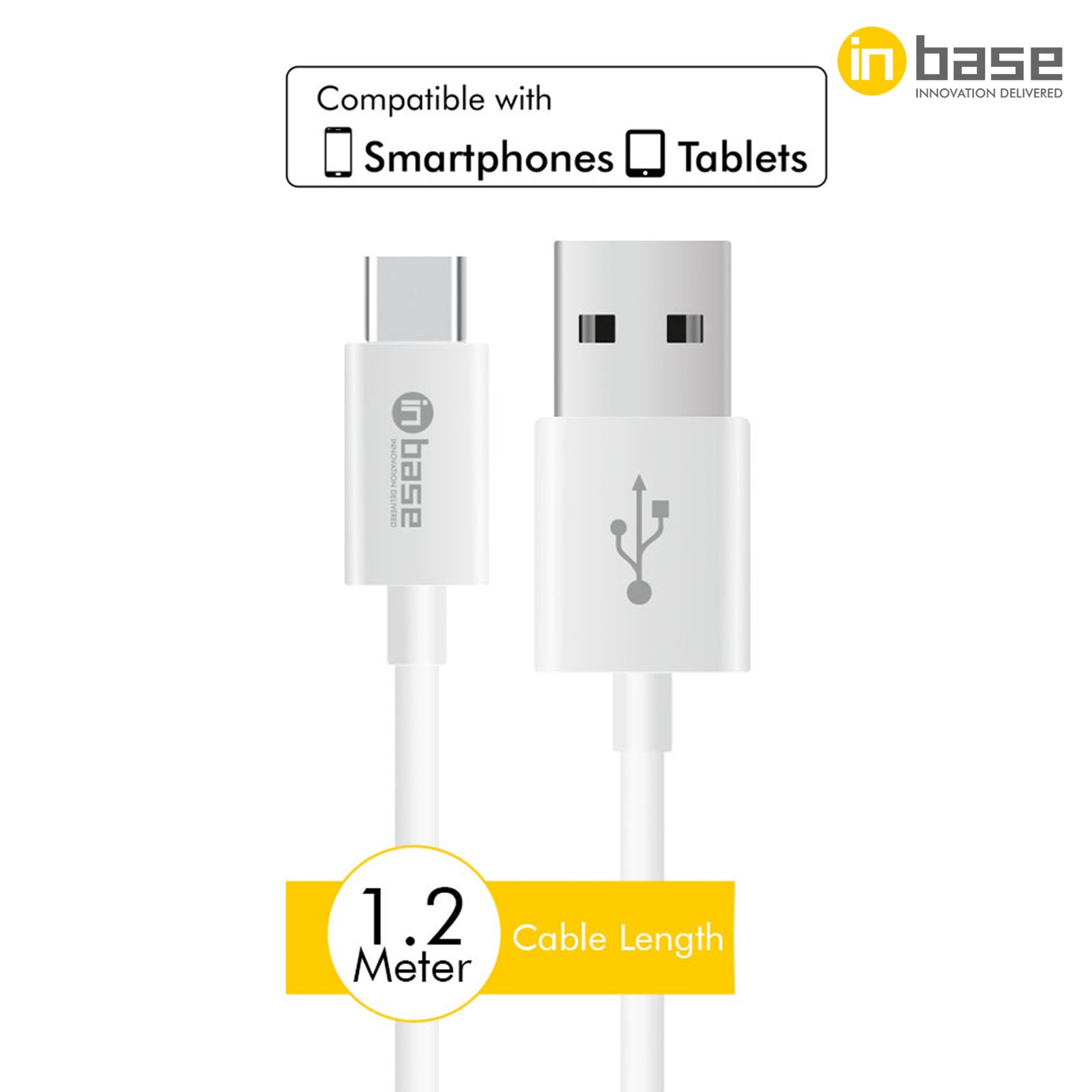 Inbase Type A 2-Port Fast Charger (Type A to Type C Cable, Multiple Protection, White)_4