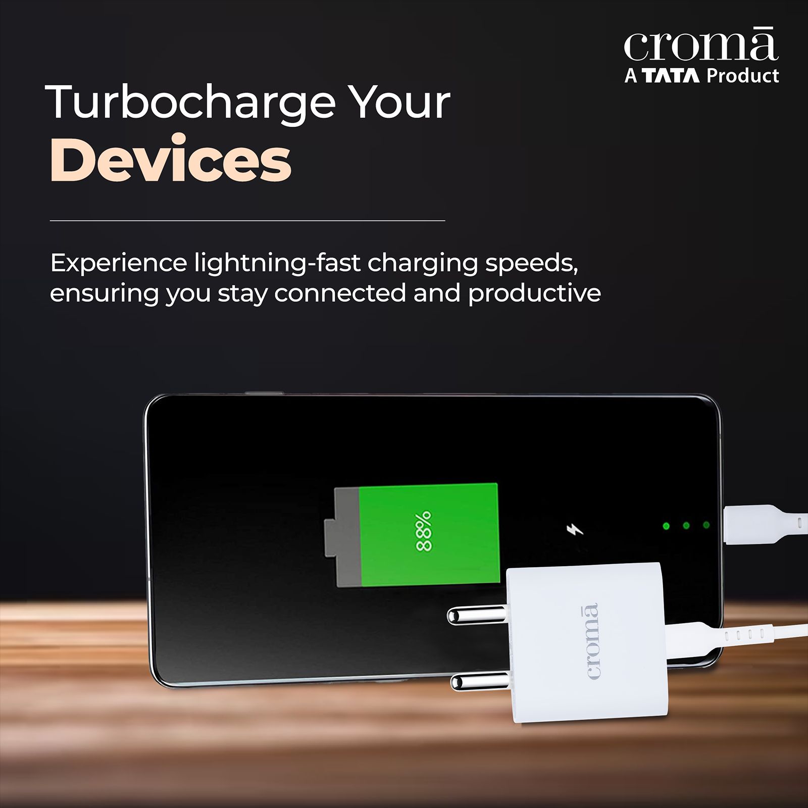 Croma 2W Type C Fast Charger (Type C to Type C Cable, Short-Circuit Protection, White) Croma 2W Type C Fast Charger (Type C to Type C Cable, Short-Circuit Protection, White)_8