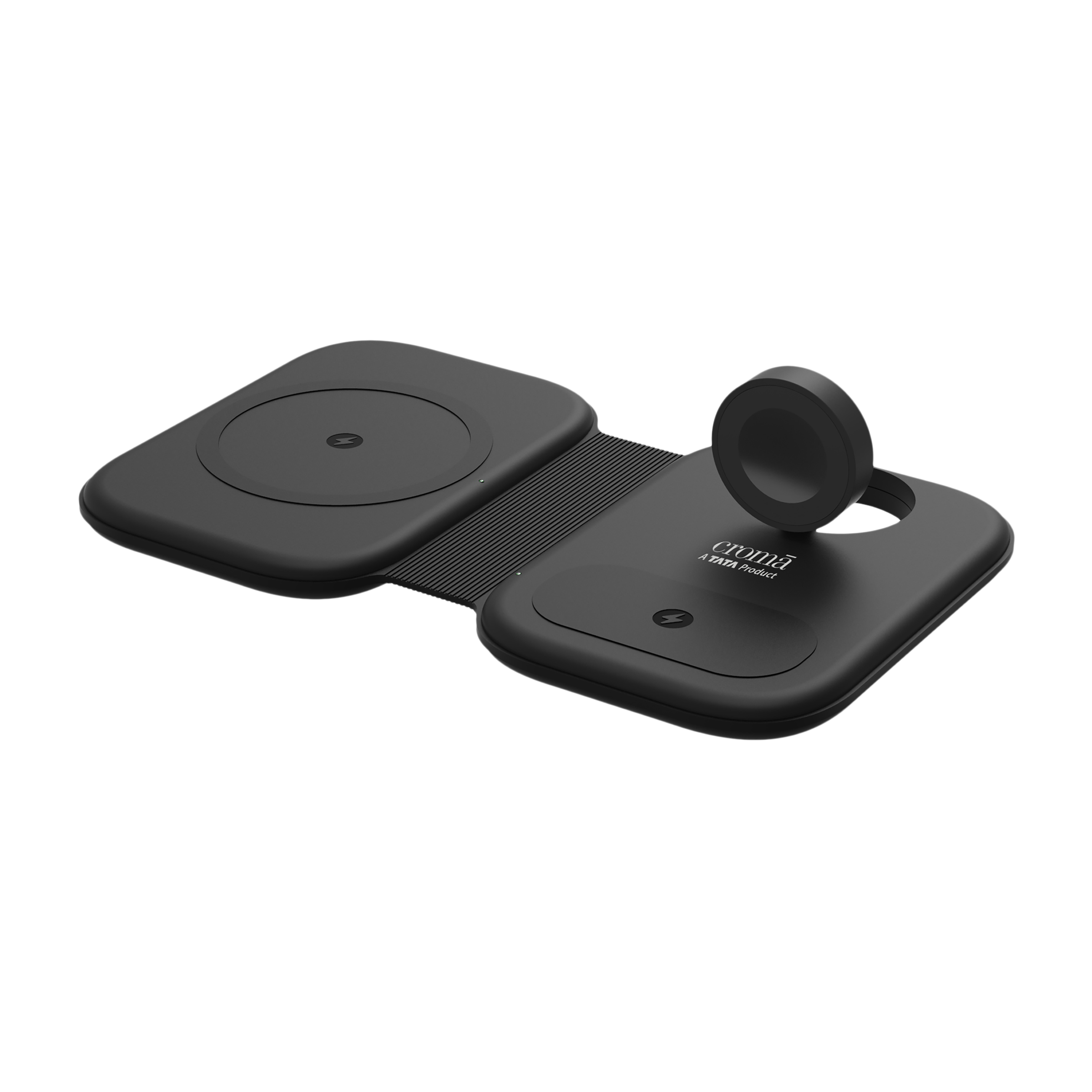 Croma 15W 3-in-1 Wireless Charger for iPhone 14, 14 Pro, 15, 15 Pro, iWatch 4, 5, 6, 7, 8 & AirPods 2, 3, Pro (Qi Compatible, Apple Compatible, Black)_3