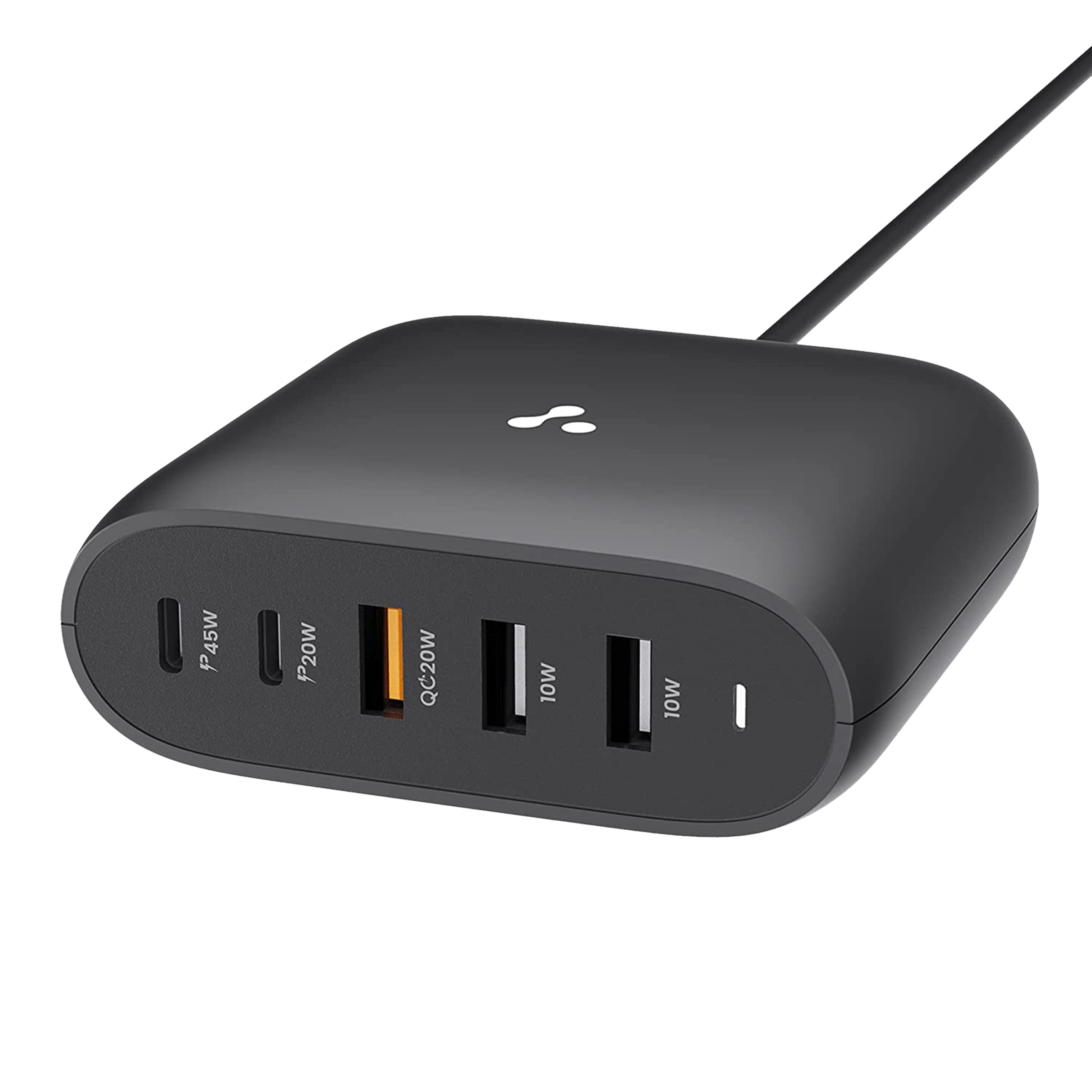 ambrane RAAP HUB 75W Type A & Type C 5-Port Fast Multi-Port Charger (Adapter Only, Intelligent Current Detection, Black) ambrane RAAP HUB 75W Type A & Type C 5-Port Fast Multi-Port Charger (Adapter Only, Intelligent Current Detection, Black)_1