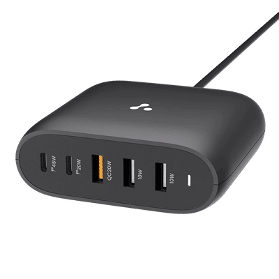ambrane RAAP HUB 75W Type A & Type C 5-Port Fast Multi-Port Charger (Adapter Only, Intelligent Current Detection, Black)
