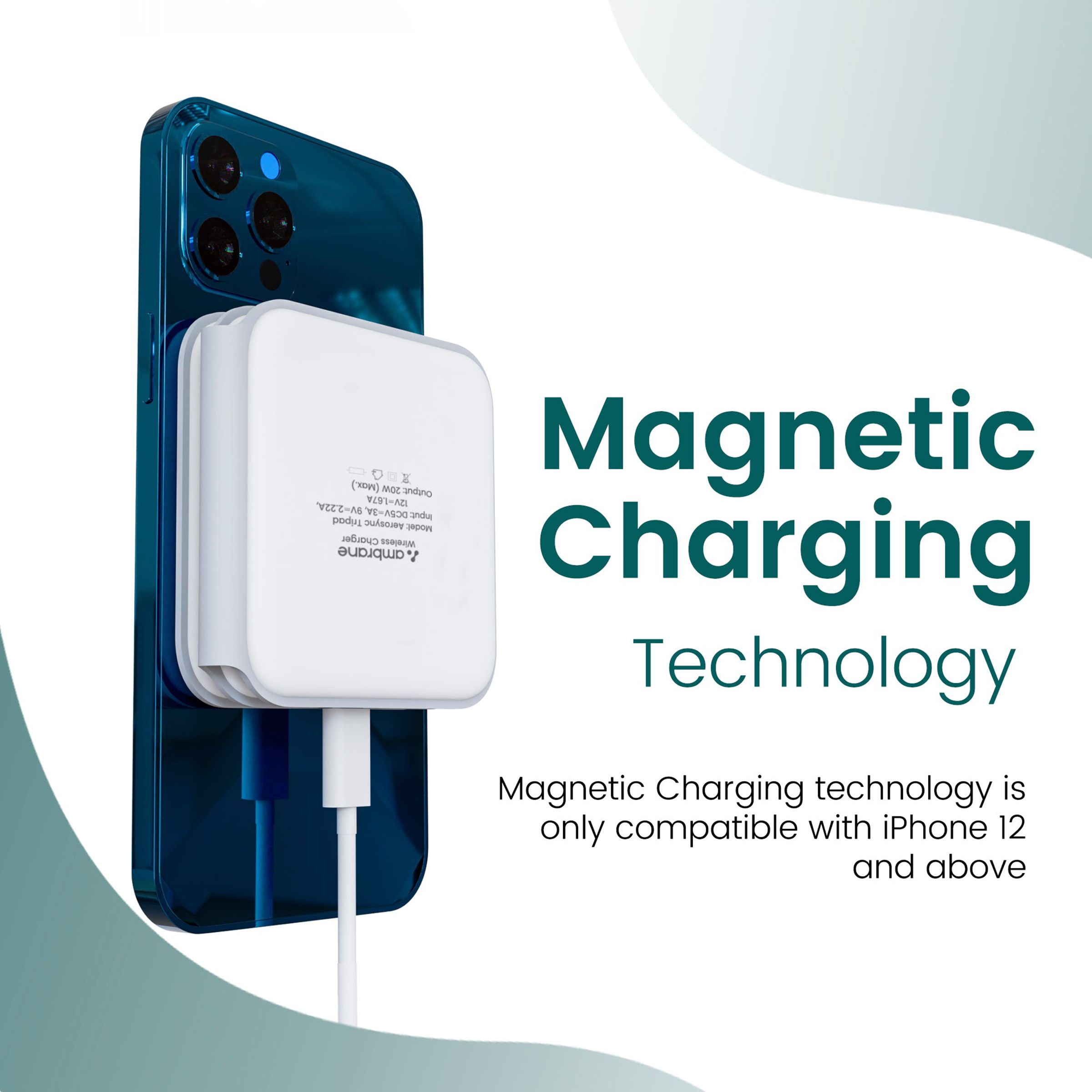 ambrane Aerosync Tripad 20W 3-in-1 Wireless Charger for iPhone 12 & Above, Smart Watch and Earbuds (Qi Charging, White) ambrane Aerosync Tripad 20W 3-in-1 Wireless Charger for iPhone 12 & Above, Smart Watch and Earbuds (Qi Charging, White)_5