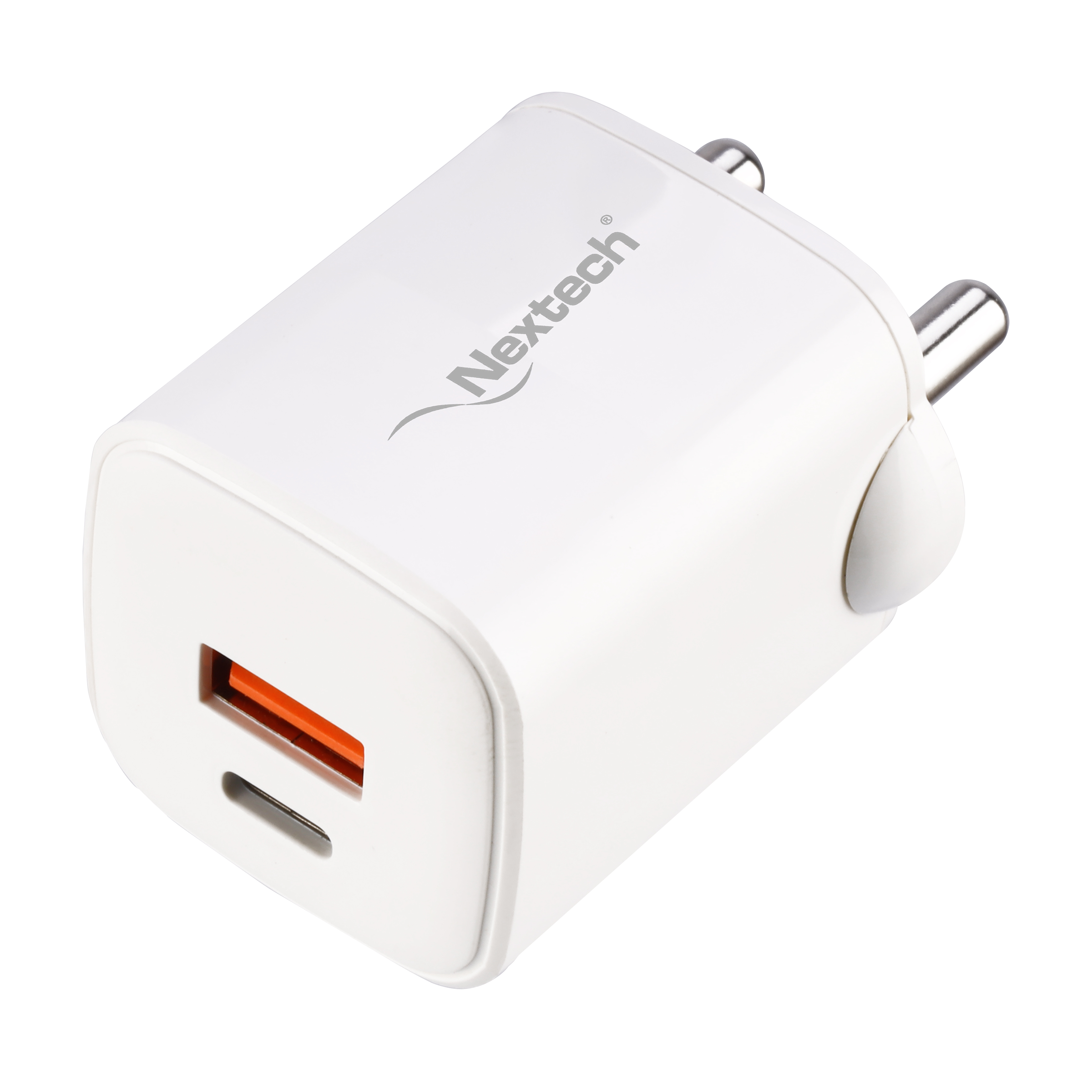 Nextech 35 W Type A & Type C 2-Port Fast Charger (Adapter Only, Universal Compatibility, White)_1