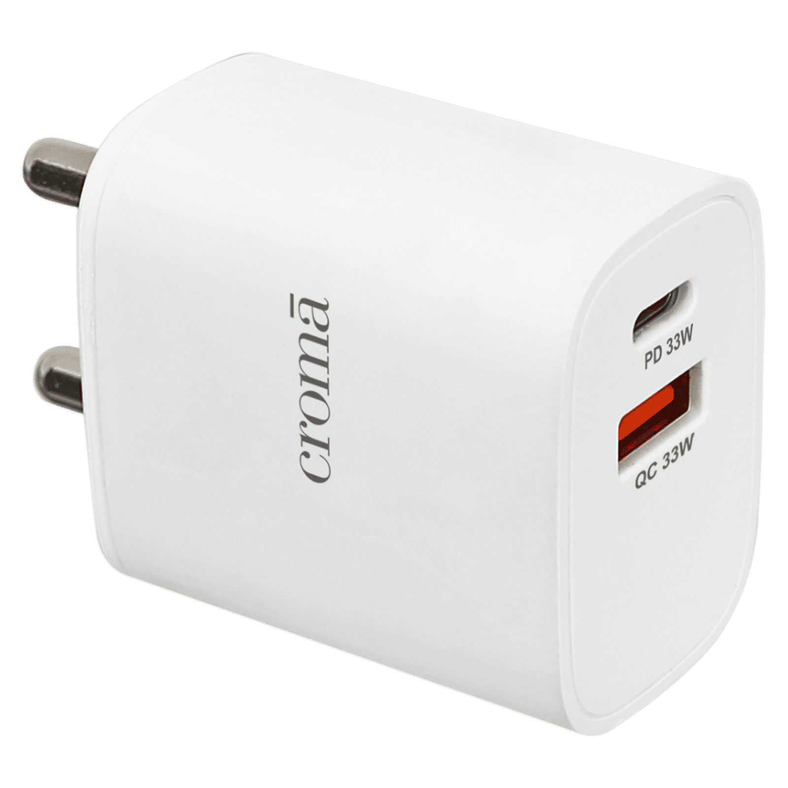 Croma 33W Type A & Type C 2-Port Fast Charger (Type C Cable Included, Short Circuit Protection, White) Croma 33W Type A & Type C 2-Port Fast Charger (Type C Cable Included, Short Circuit Protection, White)_1