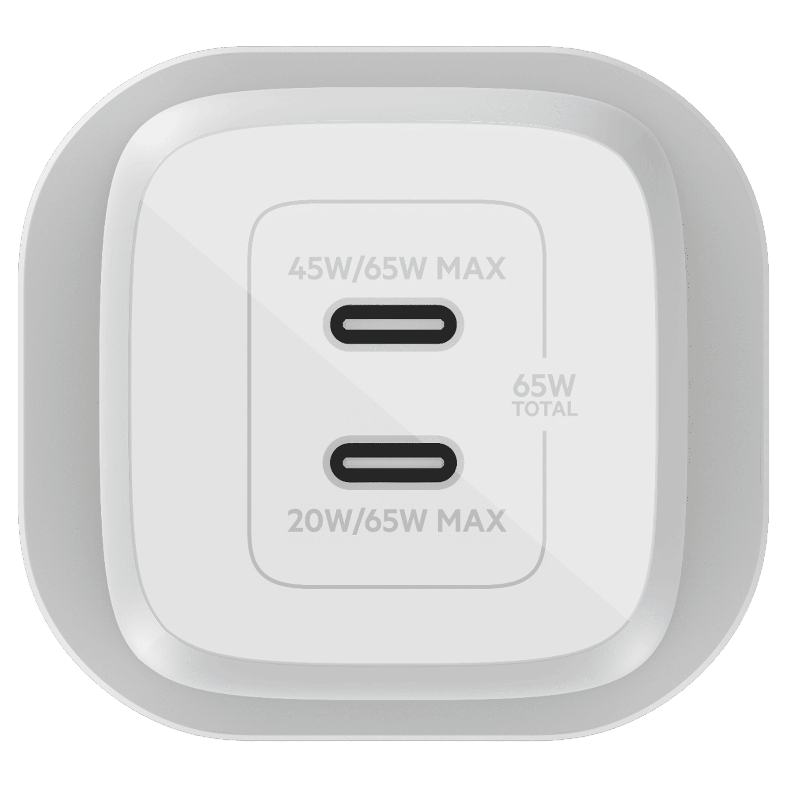 belkin D100 Mickey 65W Type C 2-Port Fast Charger (Adapter Only, Integrated GaN Technology, White)_3