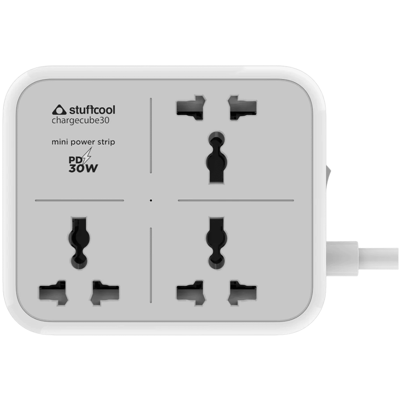 stuffcool ChargeCube30 1500 Amps Power Strip (Universal Plug Points, White)_1