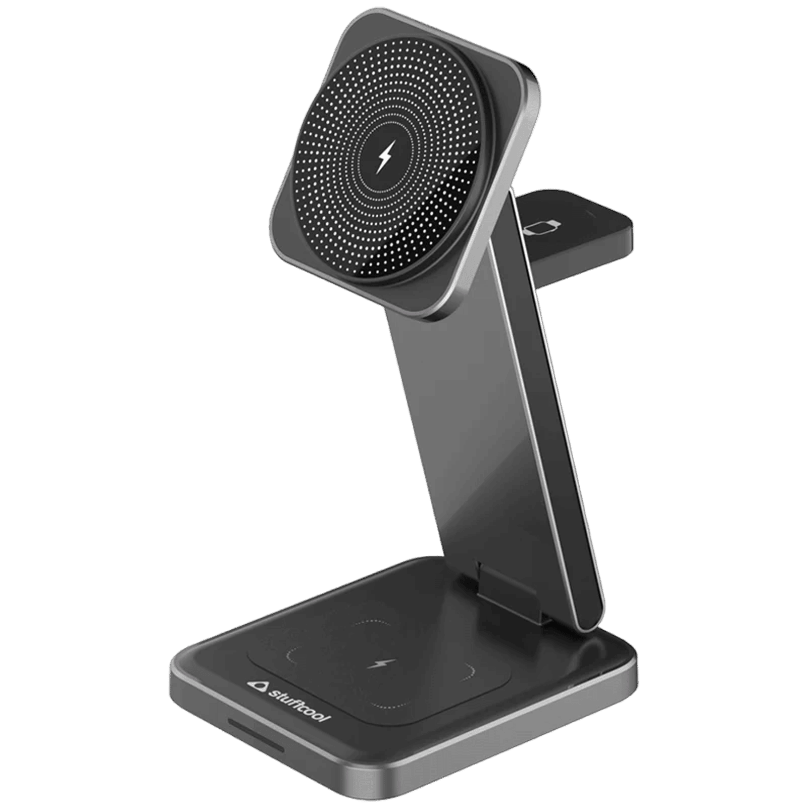 stuffcool Rover 18W 3-in-1 Wireless Charger for iOS, Android, Smart Watch and TWS Earbuds (Foldable Design, Black)_2