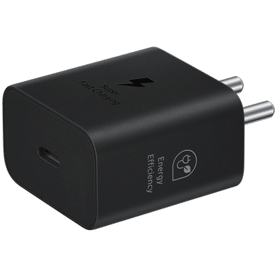 SAMSUNG 25W Type C Fast Charger (Adapter Only, Support PD 3. PPS, Black)