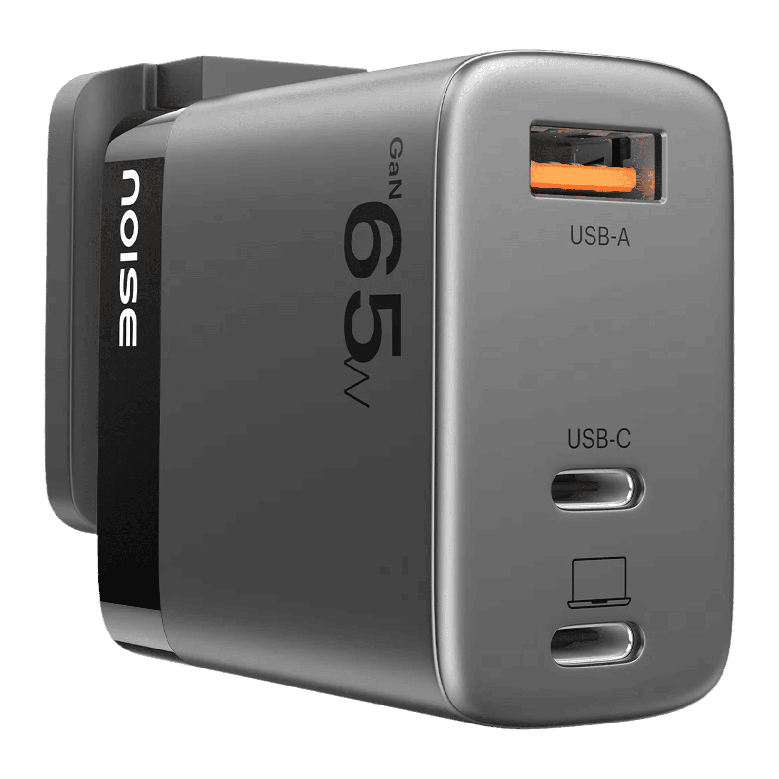 noise Power 65W Type A & Type C 3-Port Fast Charger (Adapter Only, GaN Technology, Black) noise Power 65W Type A & Type C 3-Port Fast Charger (Adapter Only, GaN Technology, Black)_3