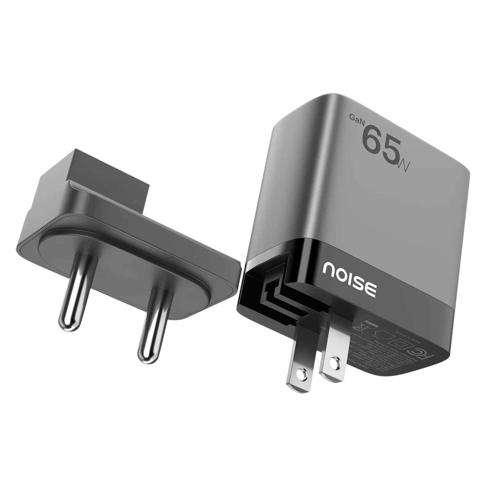 noise Power 65W Type A & Type C 3-Port Fast Charger (Adapter Only, GaN Technology, Black) noise Power 65W Type A & Type C 3-Port Fast Charger (Adapter Only, GaN Technology, Black)_6