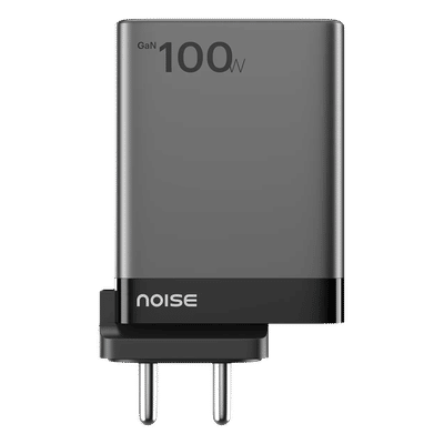 noise Power 100W Type A & Type C 4-Port Fast Charger (Adapter Only, GaN Technology, Black)