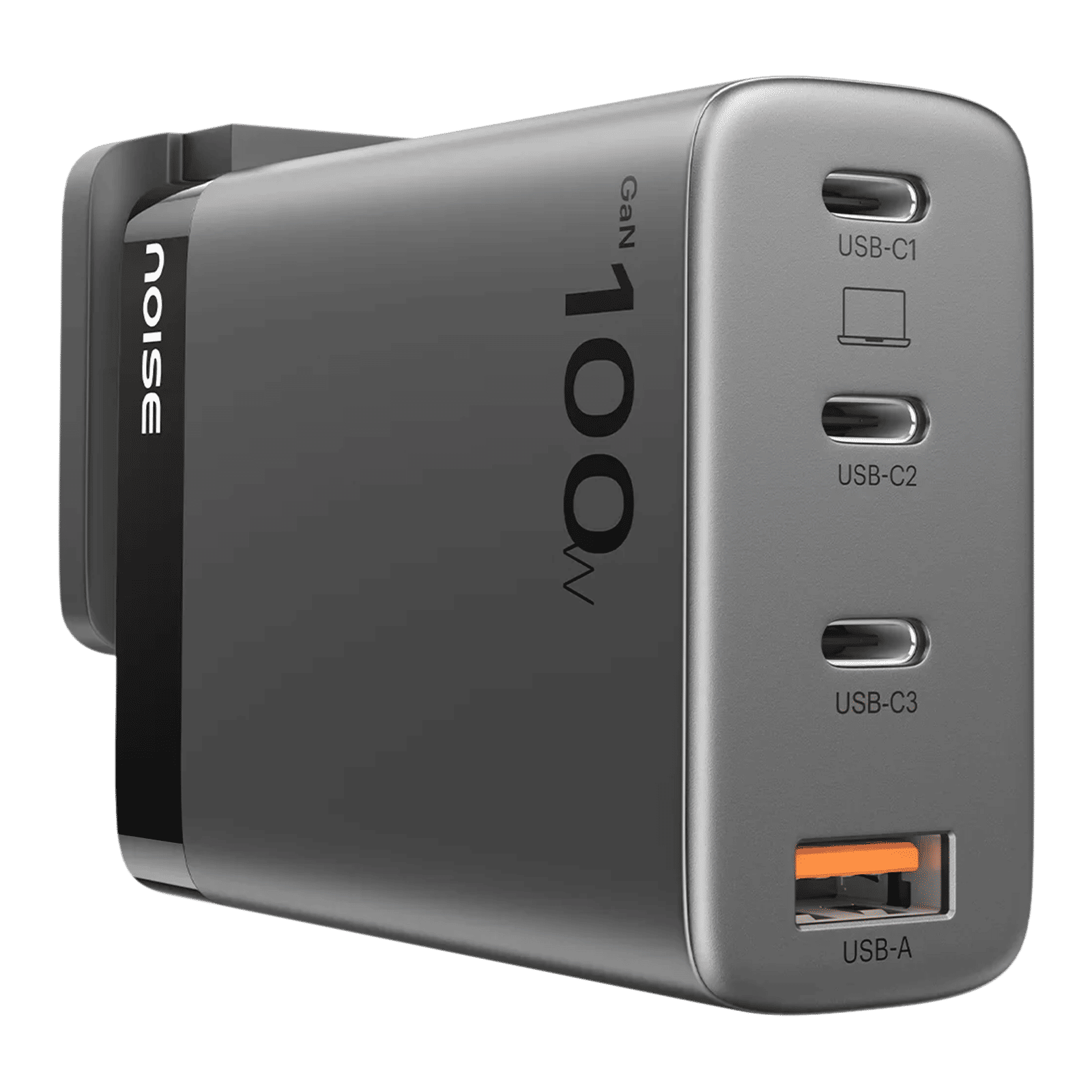 noise Power 100W Type A & Type C 4-Port Fast Charger (Adapter Only, GaN Technology, Black) noise Power 100W Type A & Type C 4-Port Fast Charger (Adapter Only, GaN Technology, Black)_3