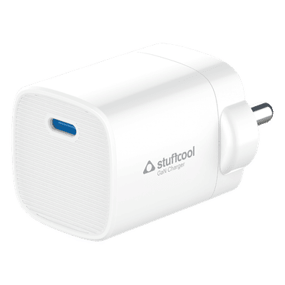 Stuffcool Novus 25W Type C GAN Charger (Adapter Only, Fast Charging, White)