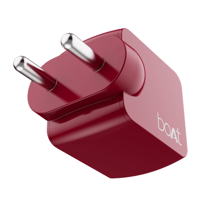 boAt GaN Charger 35W Type A & Type C 2-Port Fast Charger (Adapter Only, 12-Layer Smart IC Protection, Monarch Red)