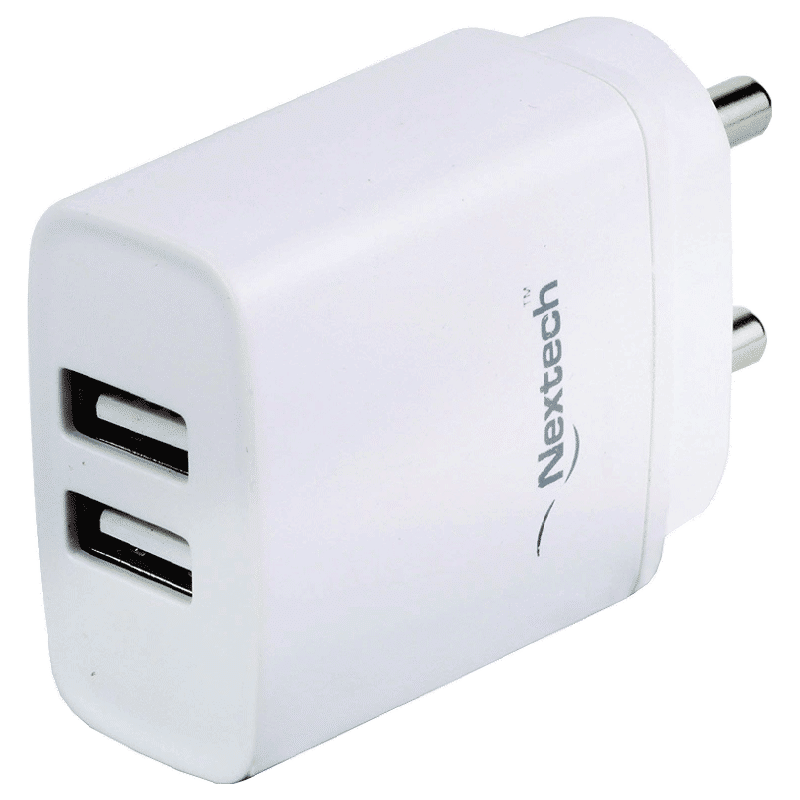 Buy Nextech 2-Port Fast Charger (Type A to Micro USB Cable, White ...