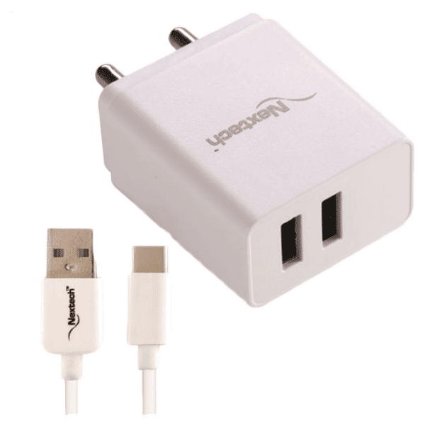 Buy Nextech 2-Port Fast Charger (Type A to Micro USB Cable, White ...